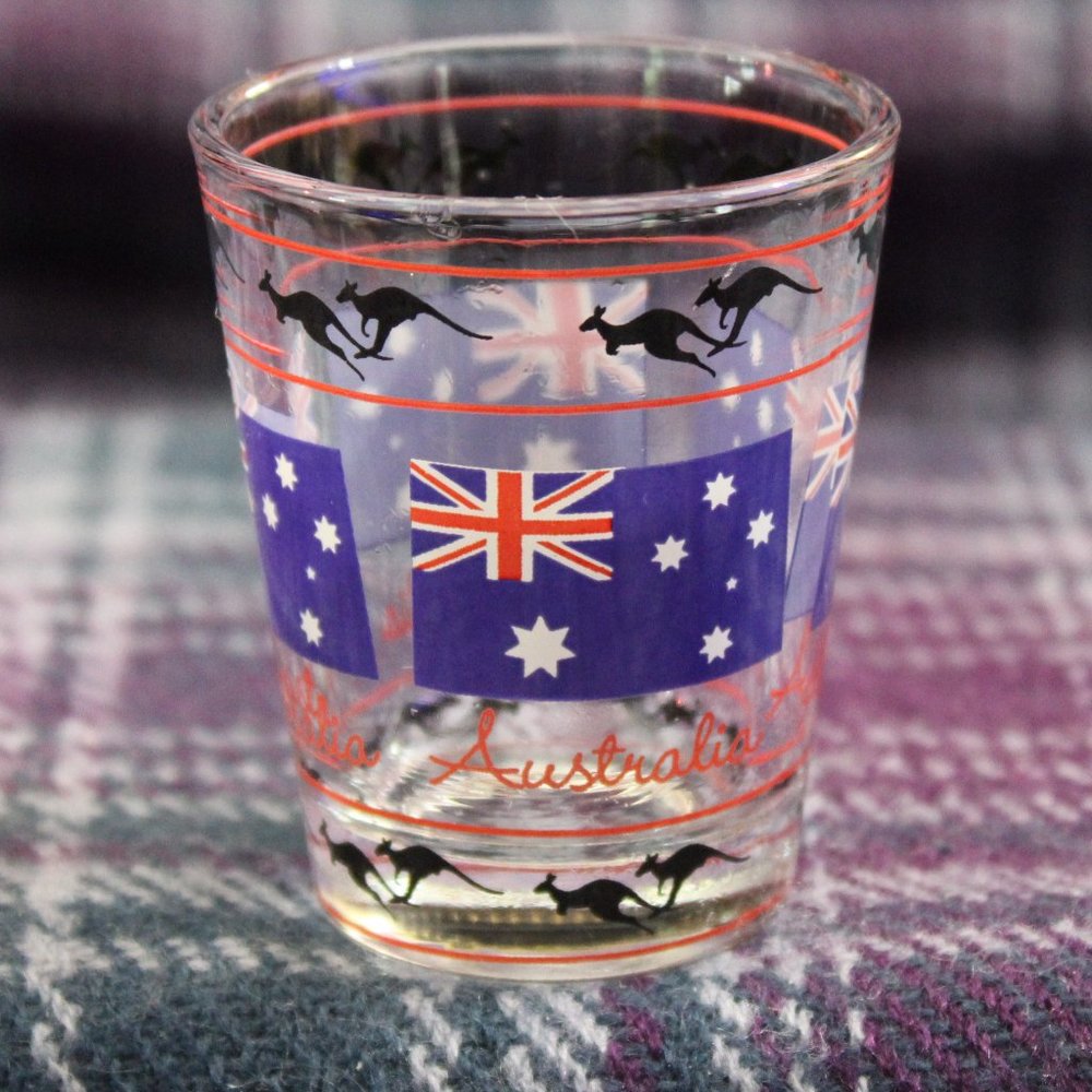 Australia Flag Kangaroo Souvenir Shot Glass